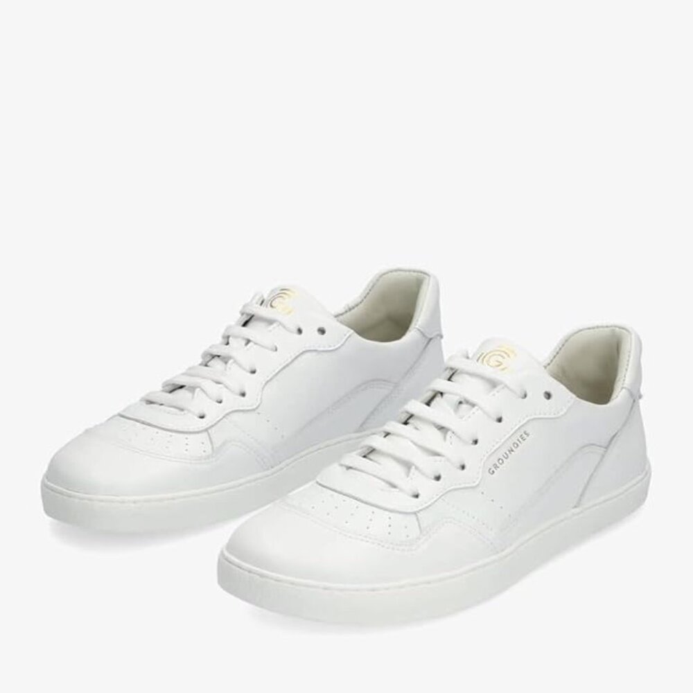 GROUNDIES | Nova GS Women's Barefoot Shoes - White Zero Drop Retro Sneakers
